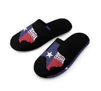 I Love Texas Texan Flag Cotton Slippers for Men Memory Foam House Slippers Soft Anti-skid Sole Indoor Outdoor Shoes