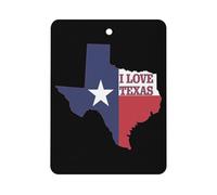I Love Texas Texan Flag Cute Car Air Fresheners Long Lasting Scent Car Mirror Hanging Scented Cards Tablets Square