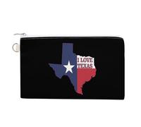 I Love Texas Texan Flag Cute Zero Wallet for Women Men Lightweight Coin Pouch with Zippered