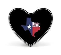 I Love Texas Texan Flag Heart Metal Brooches Small 1" Badge Pin Decorative Lapel Pins Gift Clothing Hat Accessory
