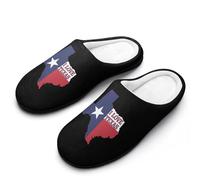 I Love Texas Texan Flag Men's House Slippers Memory Foam Shoes Indoor Outdoor Warm Cotton Slipper 9-10（42-43）