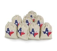 I Love Texas Texan Flag Printed Cotton And Hemp Bunches Pocket Drawstring Pouch 8 Pieces Reusable Gift Bags