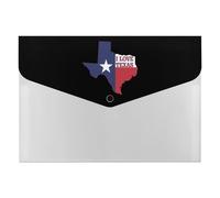 I Love Texas Texan Flag Printed File Folders with Fasteners Accordion File Organizer for Home Office Documents Contract