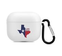 I Love Texas Texan Flag Trendy Bluetooth Earbuds Protector Colorful Wireless Earbud Case Covers Compatible with Airpods 3