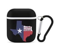 I Love Texas Texan Flag Trendy Bluetooth Earbuds Protector Cute Wireless Earbud Case Covers Compatible with Airpods 1/2