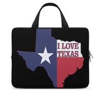 I Love Texas Texan Flag Trendy Laptop Sleeve with Handle Multi Size Portable Computer Protective Bags Cases