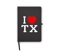 I Love Texas USA Notebook, Blank Pages, Faux Leather Cover, Planner, Journal, Workbook
