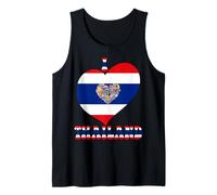 I Love Thailand Proud Thai Pride Thailand Flag Heart Graphic Tank Top