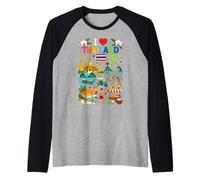 I Love Thailand Travel Thai Culture Raglan Baseball Tee
