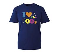 I Love The 00's T-Shirt, Funny Retro Men's Women's Fancy Dress Costume Vintage Unisex Kids Adults Top (Navy, L)