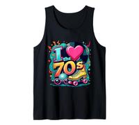 I Love The 70s Retro Cassette Roller Vinyl Disco Party 70s Tank Top