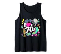 I Love The 70s Retro Cassette Roller Vinyl Funky Party 70s Tank Top