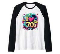 I Love The 70s Retro Cassette Roller Vinyl Nostalgia Vibes Raglan Baseball Tee
