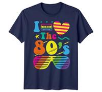 I Love The 80s Mens Graphic T-Shirt 1980s Culture Retro Cassette Shutter Shades Tee 4XL Navy