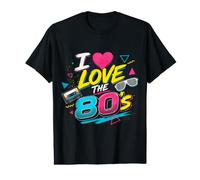 I Love The 80's Retro Cassette Shades Pop Art Culture Value Graphic T-Shirt