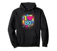 I Love the 80's Retro Colorful Splash Design Old School Fun Pullover Hoodie
