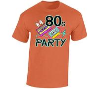 I Love The 80's Retro Mens T-Shirt Pop Fancy Dress Unisex Party Gift Tshirt Orange - Large