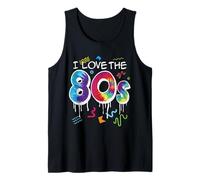 I Love The 80s, Retro Vintage Party 1980s Drip Style Tank Top