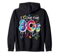 I Love the 80s, Retro Vintage Party 1980s Drip Style Zip Hoodie