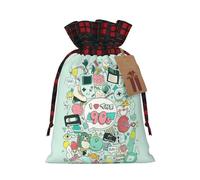 I Love The 90s Illustration Print Personalized Christmas Drawstring Gift Bags,Packaging And Storage Bags,Snack Bags