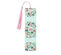 I Love The 90s Illustration Print Wooden Bookmark Bookmarks with Tassels Book Marks for Reading Hardcover Books Notebooks
