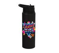 I Love The 90s Old School Retro Vintage Classic Stainless Steel Insulated Water Bottle