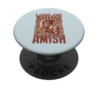 I Love The Amish Horse Buggy Driver Vintage Style PopSockets Adhesive PopGrip