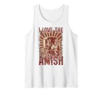 I Love The Amish Horse Buggy Driver Vintage Style Tank Top