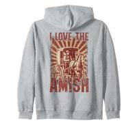 I Love The Amish Horse Buggy Driver Vintage Style Zip Hoodie