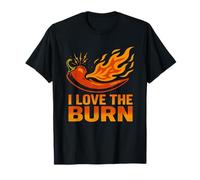 I Love The Burn Spicy Hot Pepper Fire Heat Flavor Art T-Shirt