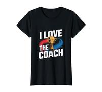 I Love The Coach Trophy Enthusiast Value Graphic T-Shirt, Women, Black, M