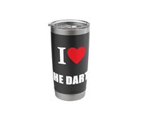 I Love The Darts Dart Player Watching Television Stainless Steel Insulated Tumbler