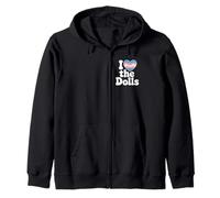 I Love the Dolls Trans Pride Heart Affirmation Statement Zip Hoodie