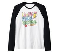 I Love The Last Day of State Testing Funny Teacher Raglan Baseball Tee