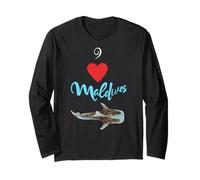 I love the Maldives Whale Shark Heart Travel Souvenir Long Sleeve T-Shirt