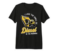 I Love The Smell of Diesel Dig Construction Site Excavator Premium T-Shirt