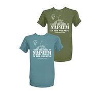 I Love The Smell of Napalm in The Morning Vietnam War Military T Shirt with Charlie Don't surf Print Olive Green