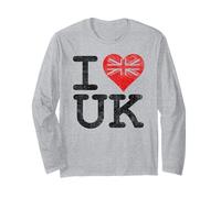 I LOVE THE UNITED KINGDOM BRITISH UNION JACK FLAG UK HEART Long Sleeve T-Shirt