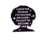 I love the woman i’ve become because i fought to become her Badges Lapel Pins for Backpack Enamel Pins Brooch Decoration Pin Brooches Badges Clothes Jewelry