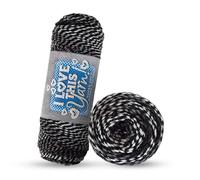 I Love This Yarn 4 - Medium Acrylic Yarn for Crocheting & Knitting - 252 Yards for Blankets, Hats & More - Craft Supplies for Handcrafting Accessories, Gray & Black