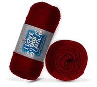 I Love This Yarn 4 - Medium Acrylic Yarn for Crocheting & Knitting - Soft Skein - 355 Yards for Blankets, Hats, & More - Craft Supplies - Cranberry