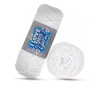 I Love This Yarn 4 - Medium Yarn for Crocheting & Knitting - 252 Yards of Acrylic,Metallic Polyester Yarn for Crocheting Blankets, Hats, etc - Craft Supplies for Handcrafting Accessories, White