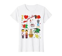 I Love Timor Leste. Hand Drawn Landmarks, East Timor map T-Shirt, Women, White, Medium