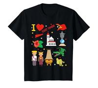 I Love Timor Leste. Hand Drawn Landmarks, East Timor map T-Shirt, Youth, Black, Small