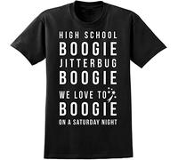 I Love to Boogie Music Lyrics T-Shirt T-Rex Inspired Tee Mens or WomensL Black