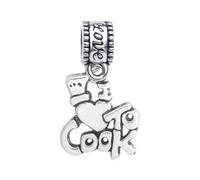 I Love to Cook Charm Bead - Silver-Plated Dangle Charm with Chef Hat - Compatible with Pandora, Troll, Chamilia & European Bracelets - Cooking Jewelry & Kitchen Accessories - Gift for Chefs & Food