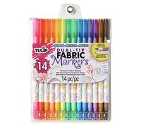 I Love To Create Tulip Dual tip Permanent Fabric Markers 14pcs, Multi, 20.32 x 15.49 x 1.49 cm
