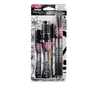 I Love To Create Tulip Fabric Markers Variety Pack 5/Pkg-Black Assorted Tips, Other, Multicoloured