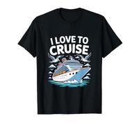 I Love to Cruise Oceanic Journey Escape Value Graphic T-Shirt, Men, Black, M