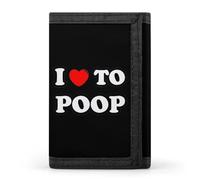 I Love to Poop Funny Trifold Men's Wallets with 8 Card Slots & Key Hook Slim Travel Purse Money Clip